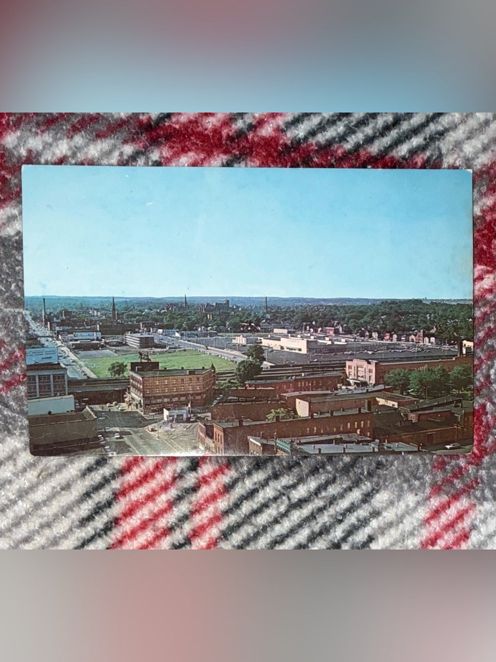 Vintage Erie PA Peach Sassafras Redevelopment Central Mall Chrome Postcard 1963